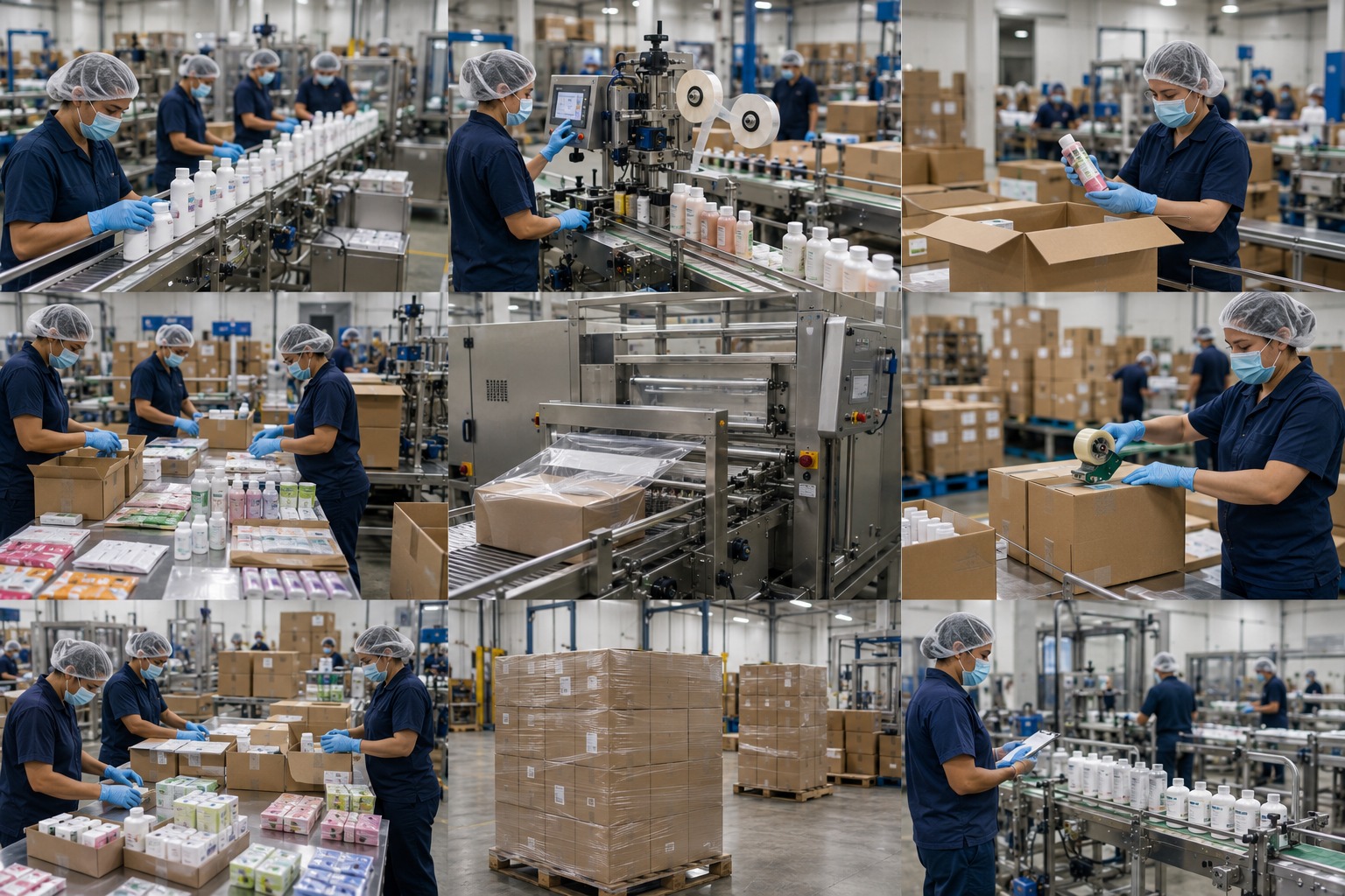 Packaged products ready for distribution